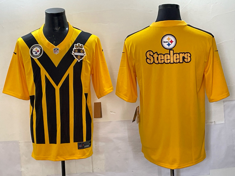 MenPittsburgh Steelers blank yellow Nike NFL  2025 Jersey 04